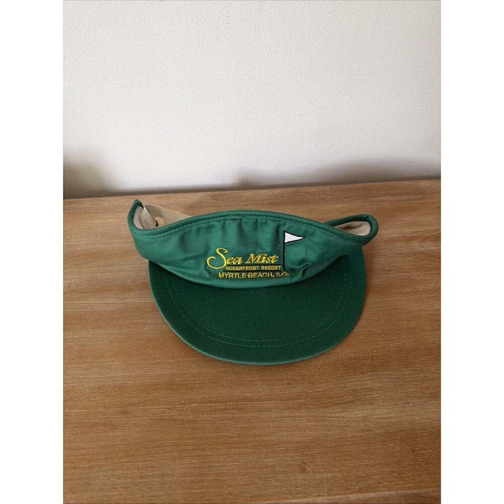 Vintage 1980s Myrtle Beach Visor Hat South Carolina Sea Mist Golf Resort Green